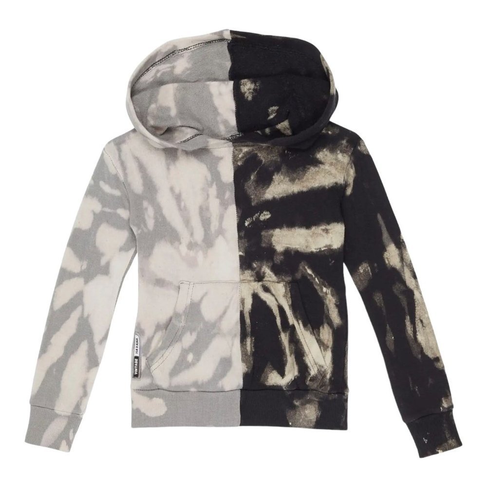 NWT VINTAGE HAVANA TIE-DYE FLEECE COLOR-BLOCK GASLIGHT HOODIE SIZE XL-BIG GIRLS